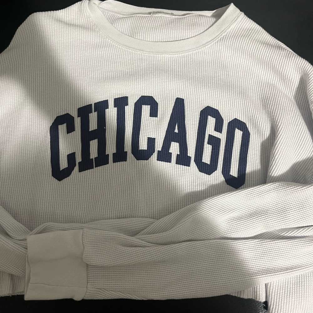 Brandy Melville cropped white long sleeve